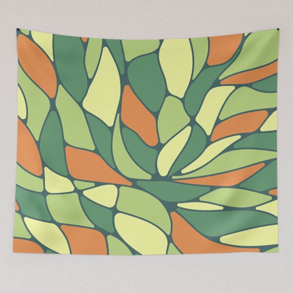 Item preview, Abstract flowing mosaic art • Green and orange designed and sold by boozkova-vorona.