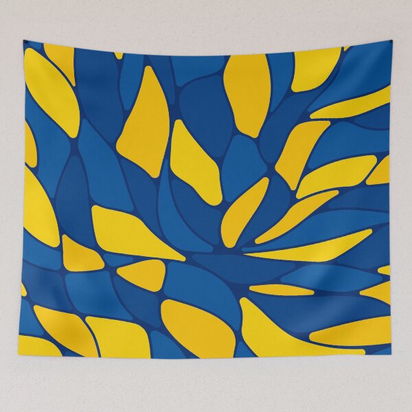 Item preview, Abstract flowing mosaic art • Dark blue and yellow designed and sold by boozkova-vorona.