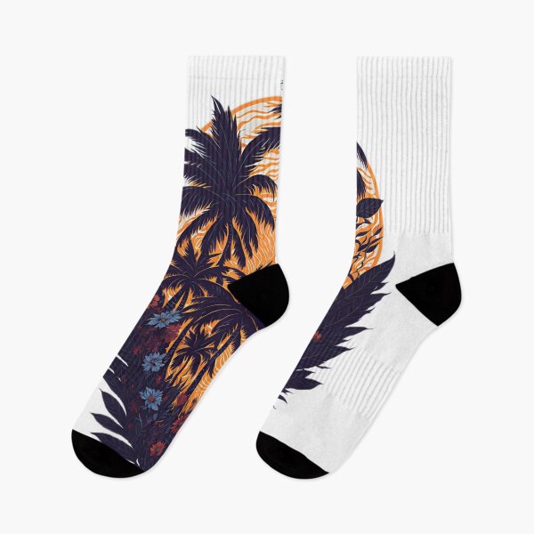 Item preview, T-Shirt Graphic Design Artwork Majestic Palm Tree and Flowers Sunset designed and sold by RedArtG09.
