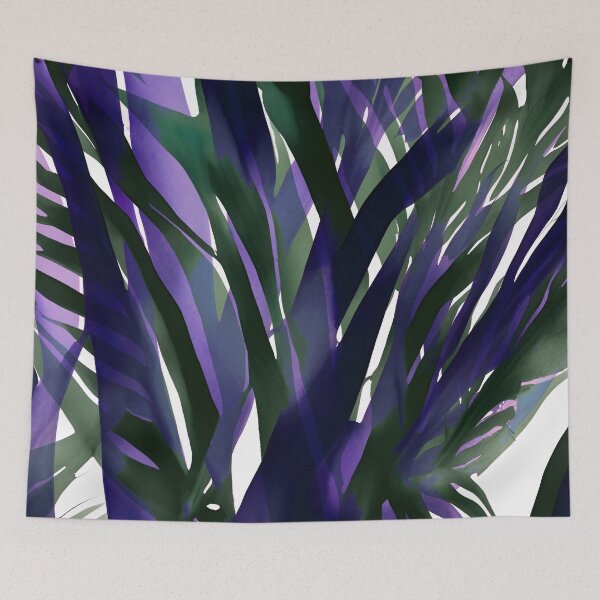 Item preview, Modern watercolor leaves, silhouettes green and blue, floral, landsacpe watercolor designed and sold by Collagedream.