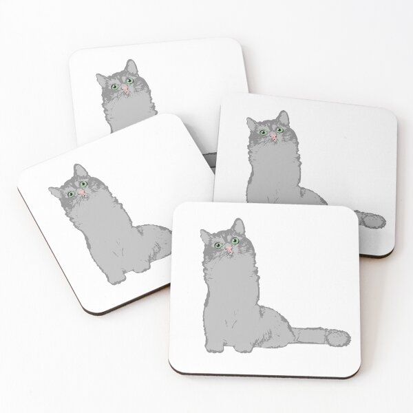 Item preview, Fluffy cat with green eyes - Stencil designed and sold by Littleviews.