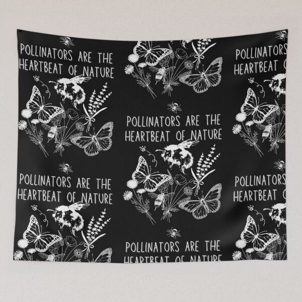 Item preview, Pollinators Are The Heartbeat Of Nature White Line Design designed and sold by EarthArtDesigns.