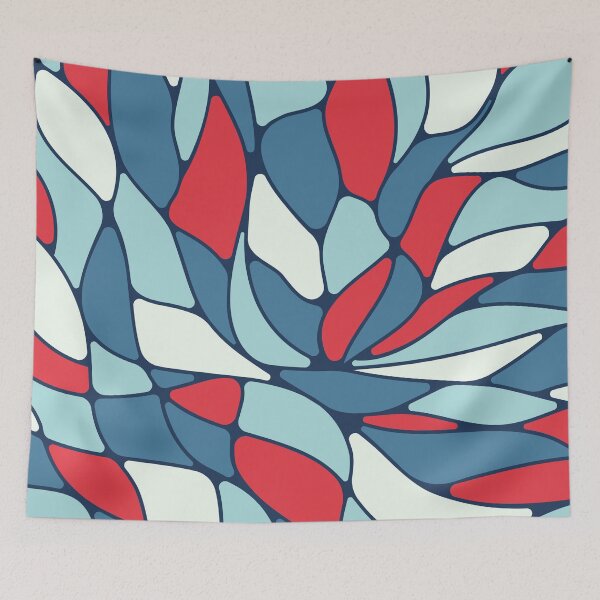 Item preview, Abstract flowing mosaic art • Blue and red designed and sold by boozkova-vorona.
