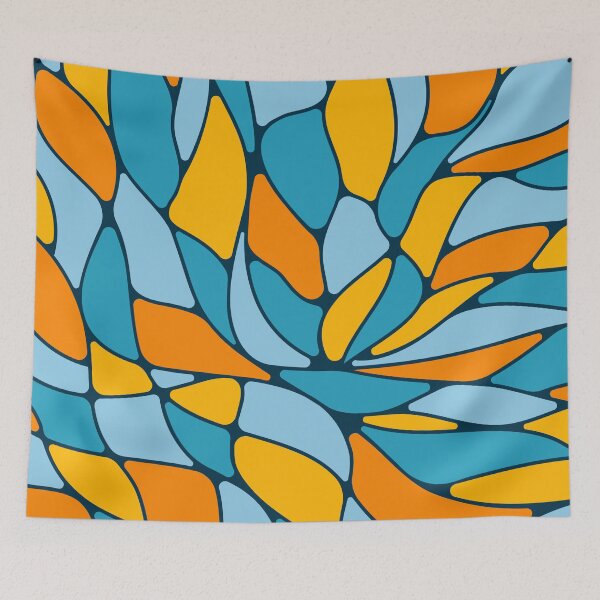 Item preview, Abstract flowing mosaic art • Blue and orange designed and sold by boozkova-vorona.