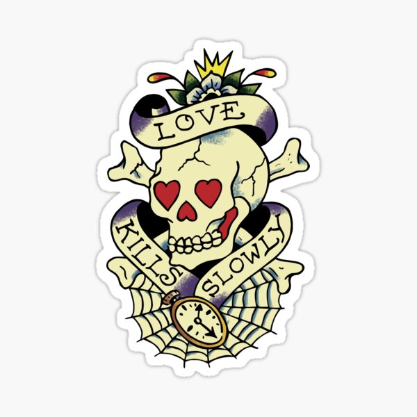 Love Kills Slowly  Skull coloring pages Ed hardy tattoos Traditional  tattoo design