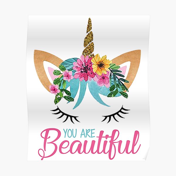 Beautiful - Unicorn - Modern Design Poster