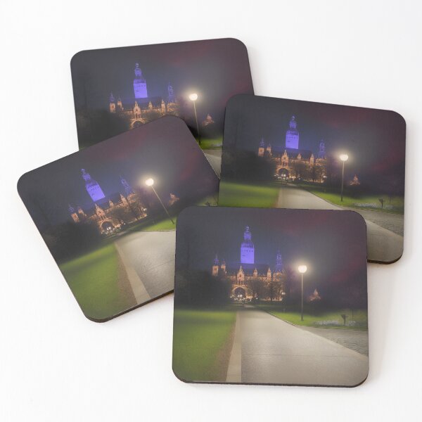 Item preview, Leipzig New Town Hall at night designed and sold by cosmodificated.