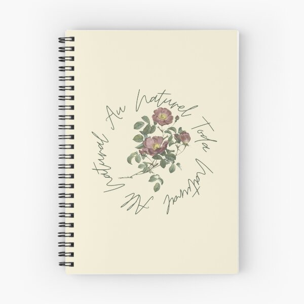 Item preview, All Natural Vintage Rose Print Circle Script Au Naturel Toda Natural Trilingual  designed and sold by Sunshine-Dreams.