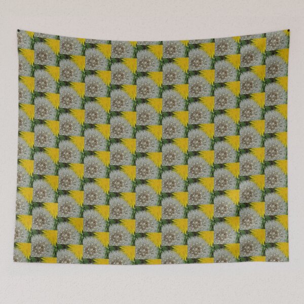 Item preview, Dandelion clock with vibrant yellow flower designed and sold by Dinky1958.