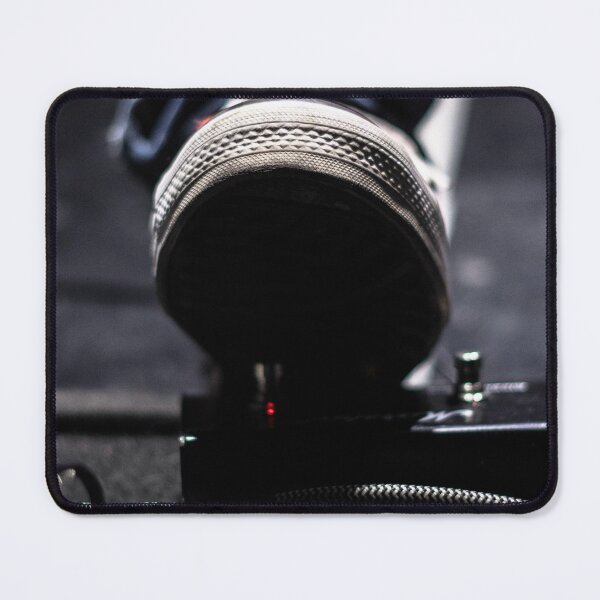 Item preview, Guitar player stomping on a footswitch during a live concert, color photography designed and sold by nachodramis.