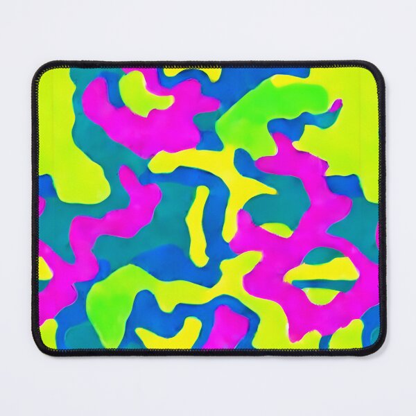 Aperçu de l'œuvre Motif inspiré du camouflage rose, jaune, vert et bleu créée et vendue par Miscelenious.