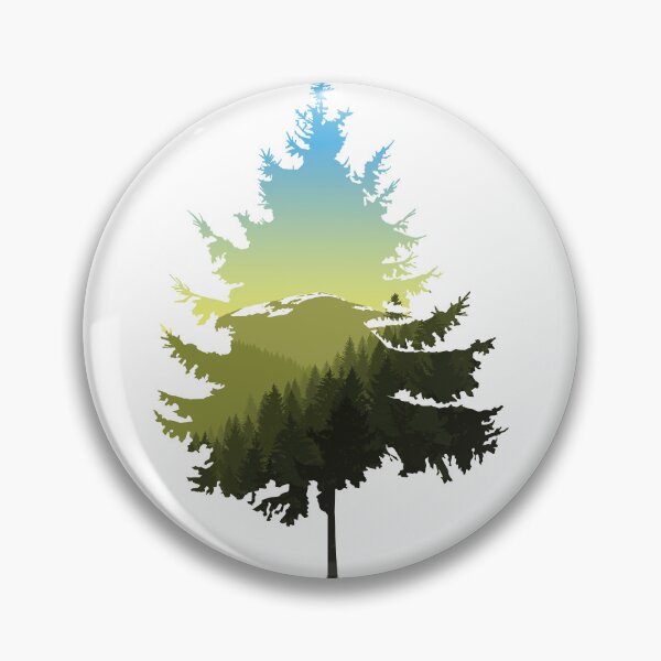 Item preview, Double Exposure Of Coniferous Tree And Mountain Landscape designed and sold by Iryna-Design.