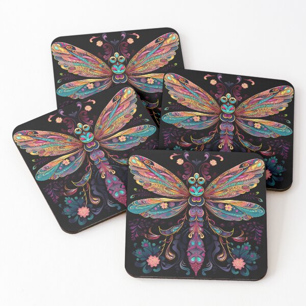 Item preview, Introducing our Colorful Floral Dragonfly Print Collection for Apparel and Homeware designed and sold by ThePurpleMelon.