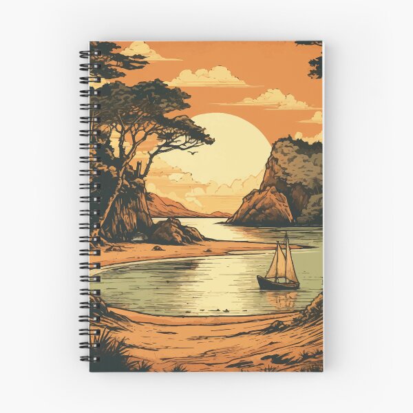 Item preview, An Inlet in Abel Tasman National Park at Sunset - Vintage New Zealand  designed and sold by GVRDesign.