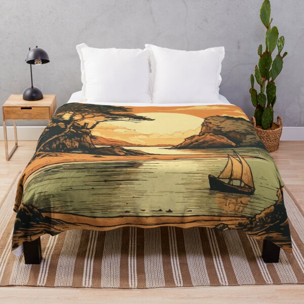 Item preview, An Inlet in Abel Tasman National Park at Sunset - Vintage New Zealand  designed and sold by GVRDesign.
