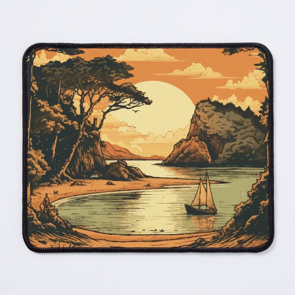 Item preview, An Inlet in Abel Tasman National Park at Sunset - Vintage New Zealand designed and sold by GVRDesign.