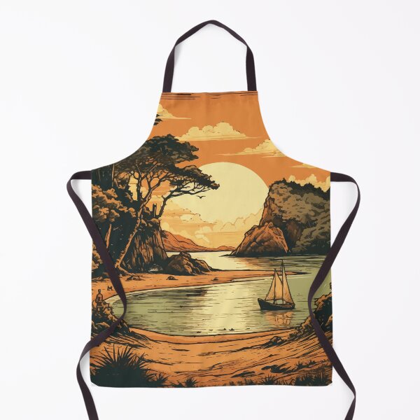 Item preview, An Inlet in Abel Tasman National Park at Sunset - Vintage New Zealand designed and sold by GVRDesign.
