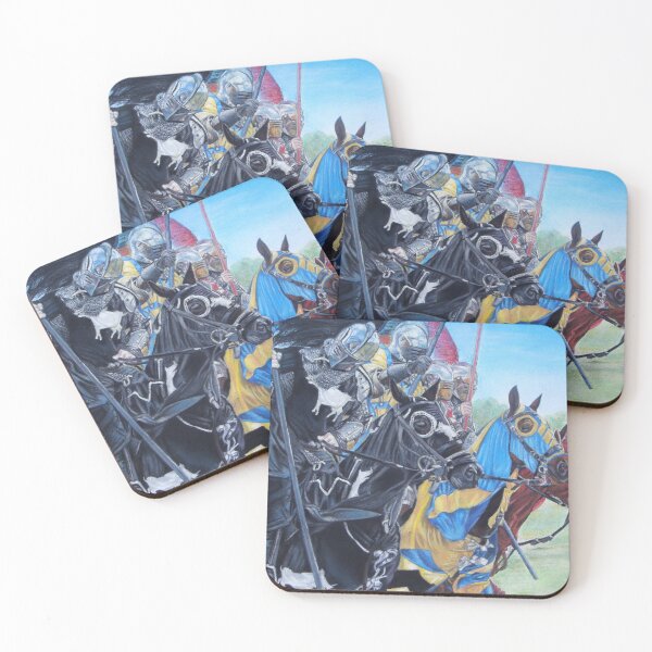 Item preview, medieval knights jousting on horses historic art designed and sold by pollywolly.