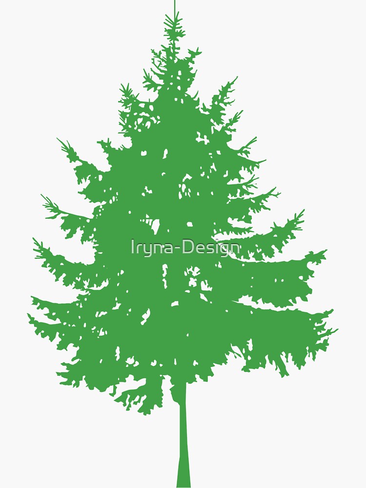 Evergreen Pine Tree Conifers Silhouette Sticker for Sale by Iryna-Design