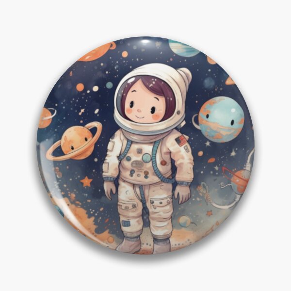 Item preview, astronaut girl in space with stars and planets designed and sold by MM-logo.