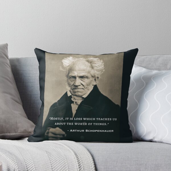 Item preview, Arthur Schopenhauer  portrait and quote: Mostly, it is loss which teaches us about the worth of things. designed and sold by artbleed.