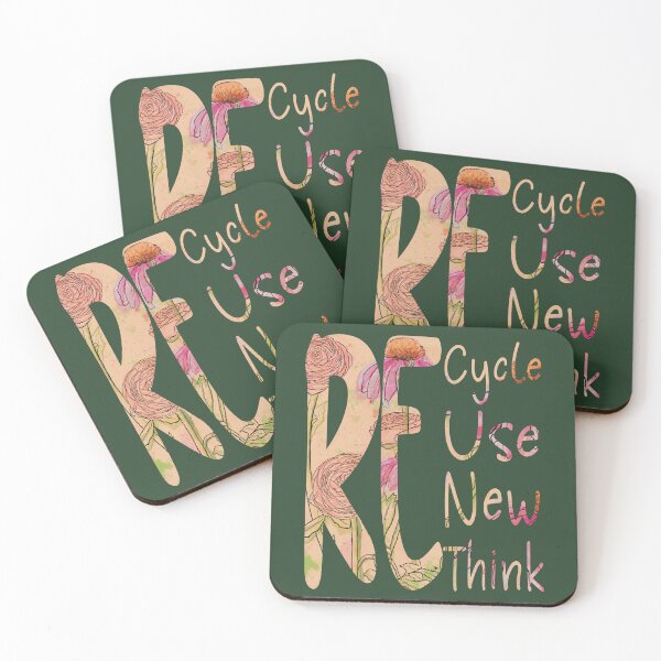 Item preview, Recycle Reuse Renew Rethink Floral Text designed and sold by Jennifer Margrave-Garcia.