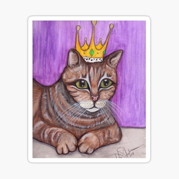 "Kitty Queen Cat art" Sticker by JenStedmansArt Redbubble