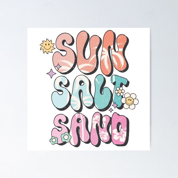 Item preview, Sal solar y arena, diseño retro apenado de verano designed and sold by Luckydog23.
