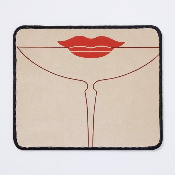 Item preview, Martini Glass and Red Lipstick, Vintage Minimalist Wall Art designed and sold by vintagevivian.