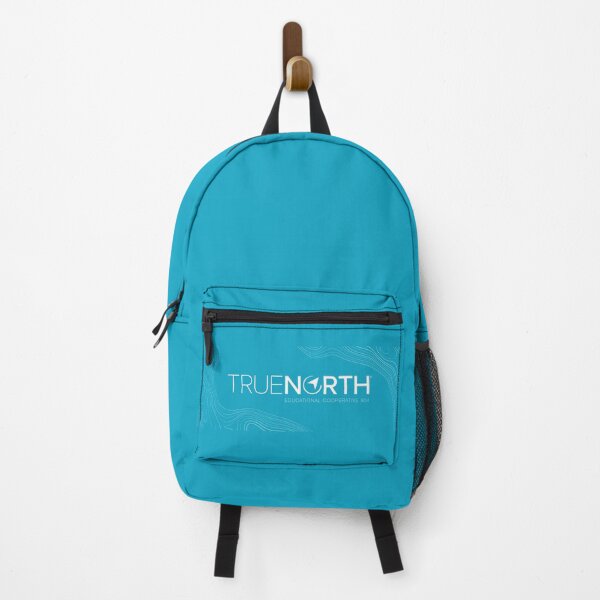 TrueNorth White logo with Topographic design Backpack