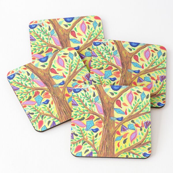 Item preview, Tree of Life with Bluebirds designed and sold by InkyandCotton.