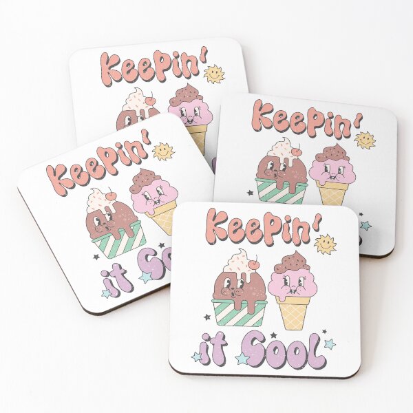 Artikelvorschau, Halten Sie es cool, Retro-Eiscreme, sommerliches Distressed-Design entworfen und verkauft von Luckydog23.