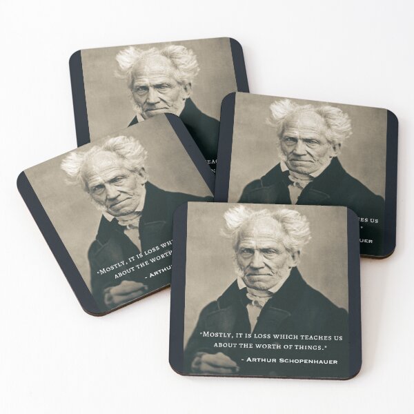 Item preview, Arthur Schopenhauer  portrait and quote: Mostly, it is loss which teaches us about the worth of things. designed and sold by artbleed.