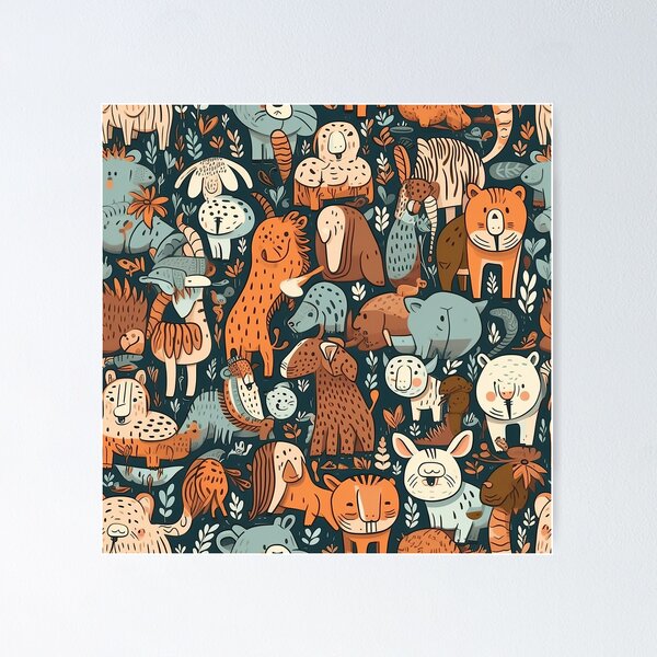 Item preview, Cartoon Animal Pattern designed and sold by journeyengine.