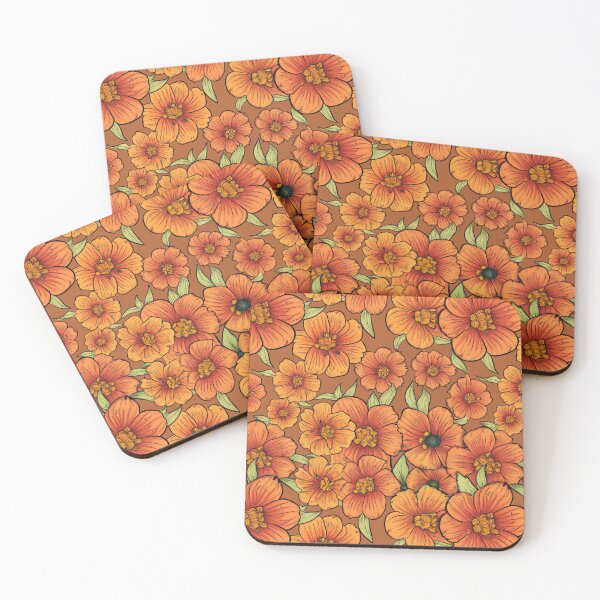 Item preview, Beautiful Orange Spring Flowers Pattern designed and sold by Pete Ross.