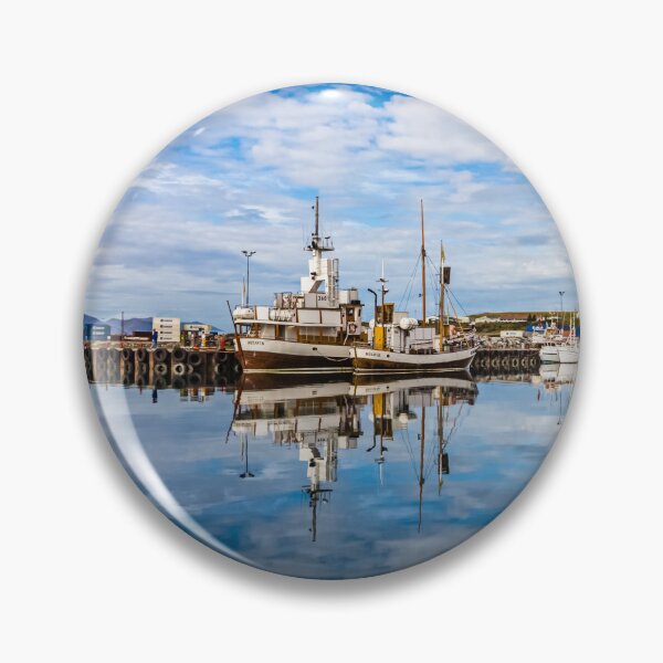 Item preview, Beautiful Reflection in Husavik Harbor, Iceland #2 designed and sold by Lyl Dil Creations.