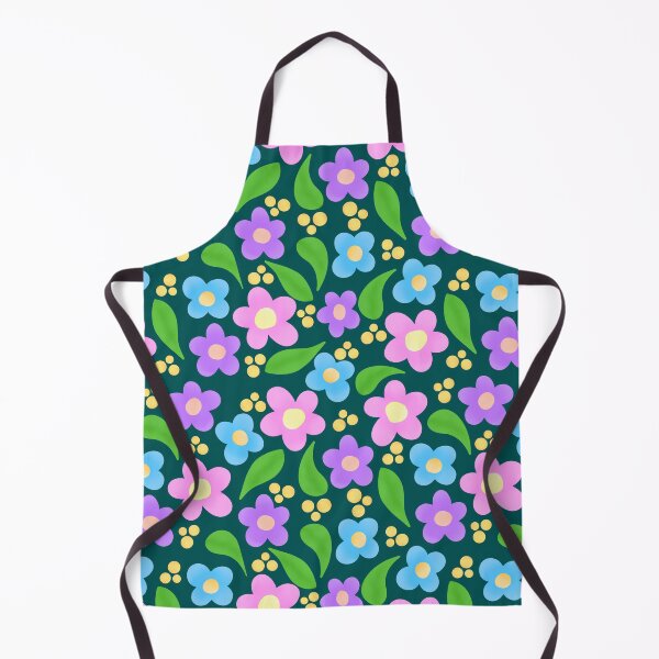 Item preview, Blue Purple and Pink Flower Pattern with Green Background designed and sold by KcmArts.