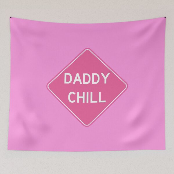 Aperçu de l'œuvre DADDY CHILL - panneau de signalisation rose créée et vendue par marina ralston.