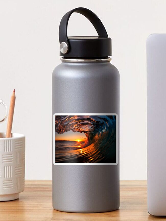 Thumbnail 1 of 3, Sticker, Inside the Wave designed and sold by paulmp.