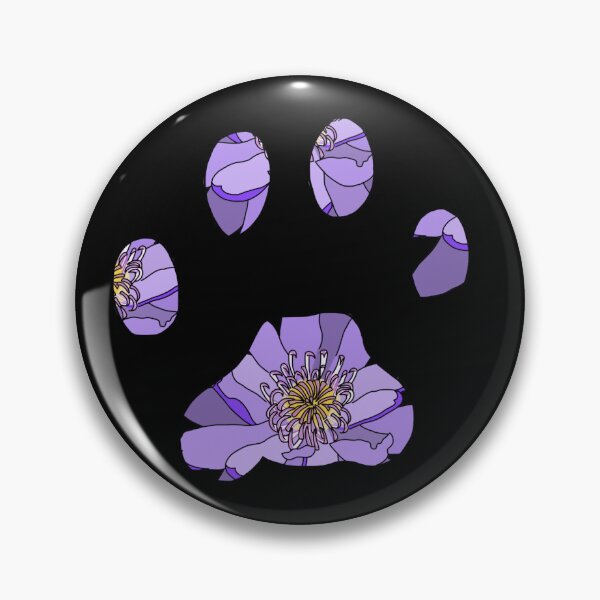 Item preview, Purple lily cat paw on black designed and sold by Encie-Designs.