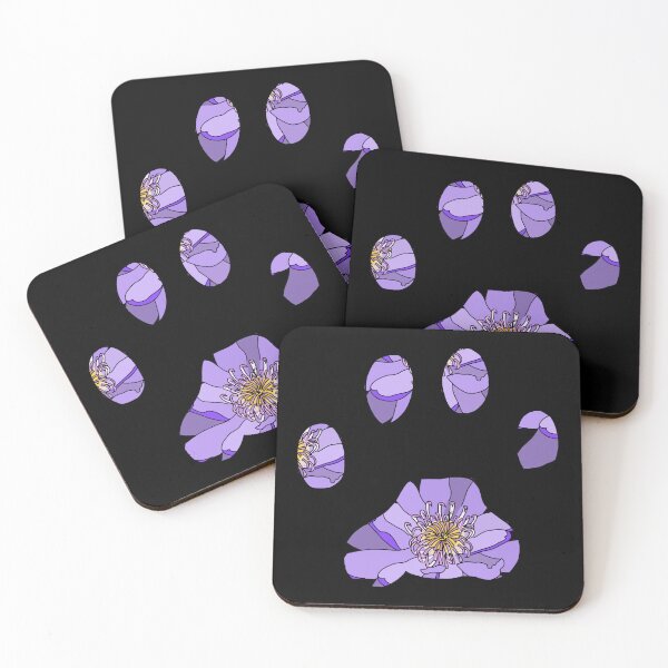 Item preview, Purple lily cat paw on black designed and sold by Encie-Designs.