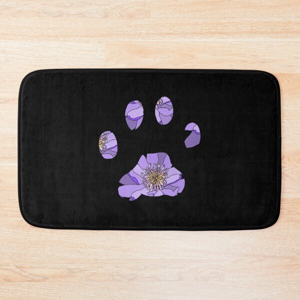 Item preview, Purple lily cat paw on black designed and sold by Encie-Designs.