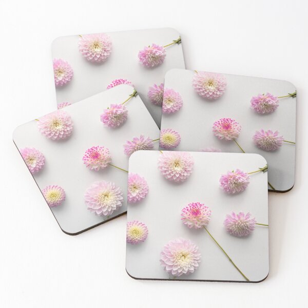 Item preview, Beautiful pink dahlias against white background designed and sold by Natalie Board.