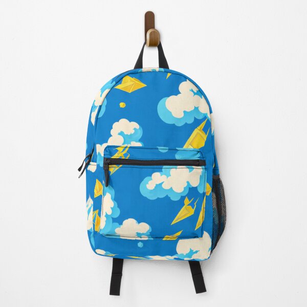 Item preview, Repeating blue sky white cloud pattern with lightening bolts designed and sold by Gary Gable.