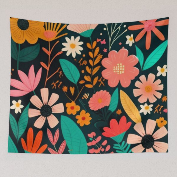Artikelvorschau, Fröhliches, einfaches, fröhliches, süßes Blumencollagenmuster von Brandon Cable entworfen und verkauft von BrandonArtWorld.
