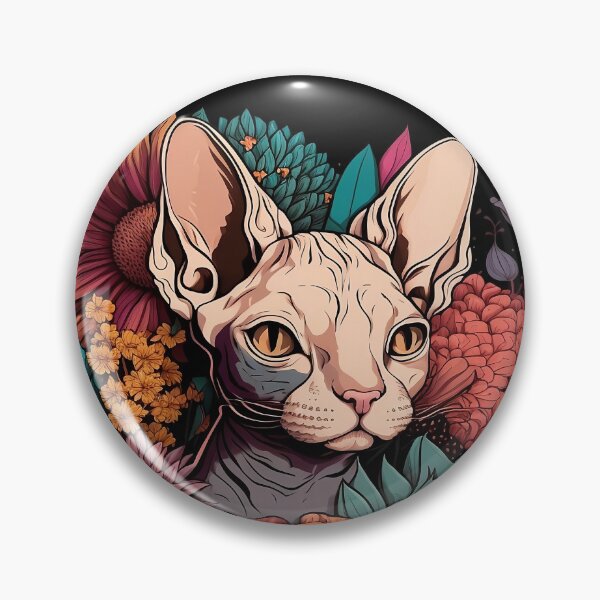 Aperçu de l'œuvre Chat Sphynx entouré de fleurs. créée et vendue par paulo silveira.