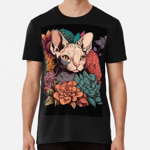 Item preview, Sphynx cat surrounded by flowers. designed and sold by paulo silveira.