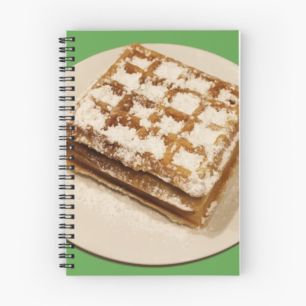 Item preview, Powdered Sugar Waffles on Plate (green background) designed and sold by HoorayDesigns.