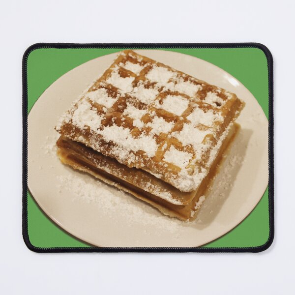 Item preview, Powdered Sugar Waffles on Plate (green background) designed and sold by HoorayDesigns.