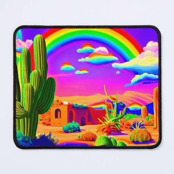 Item preview, Rainbows and Cacti Pop Art Landscape designed and sold by LaRoach Digital Arts.